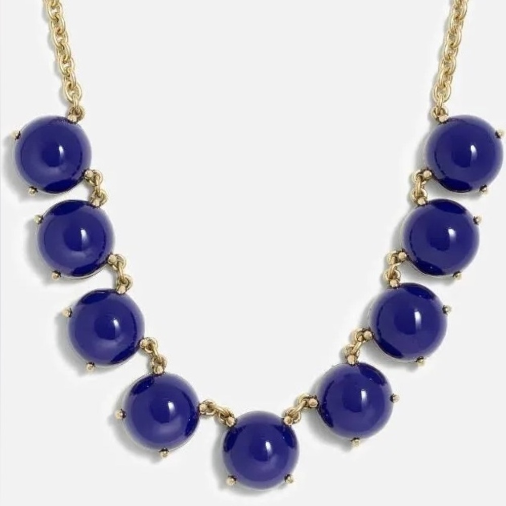 J. Crew Blue Single Strand Bubble Gold-Tone Necklace